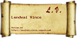 Lendvai Vince névjegykártya